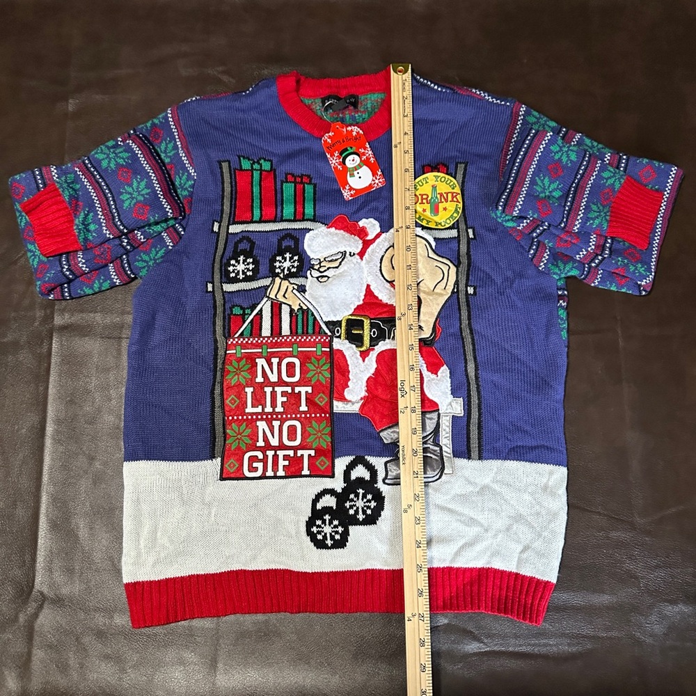 NWT Blizzard Bay Put Your Drink In My Pocket Santa Christmas Sweater - Size L - Picture 5 of 7
